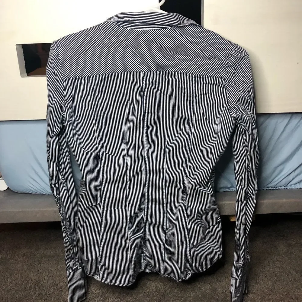 NY & company button down stripped dress shirt